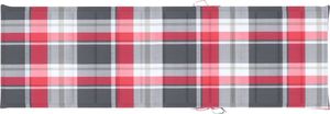 vidaXL Poduszka na leżak, czerwona krata, 200x60x4 cm, tkanina 3