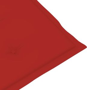 vidaXL Poduszki na krzesła ogrodowe, 6 szt., czerwone, 120x50x4 cm 5