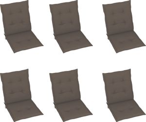 vidaXL Poduszki na krzesła ogrodowe, 6 szt., kolor taupe, 100x50x4 cm 1