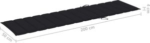 vidaXL Poduszka na leżak, czarna, 200x50x4 cm, tkanina 6