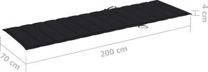vidaXL Poduszka na leżak, czarna, 200x70x4 cm, tkanina 6