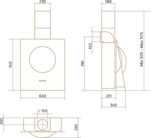 Okap Velge Fløyen VCCH 6501.1 B 2