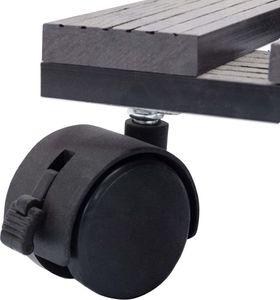 vidaXL Stojaki na kółkach pod donice, 2 szt., szare, 30x30x7,5 cm, WPC 5