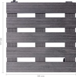 vidaXL Stojaki na kółkach pod donice, 2 szt., szare, 30x30x7,5 cm, WPC 6