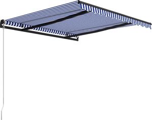 vidaXL Ręcznie zwijana markiza, 350 x 250 cm, niebiesko-biała 3