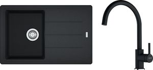 Zlewozmywak Franke Basis BFG 611 Fragranit+ onyx + bateria Lina XL onyx + noże Victorinox 1