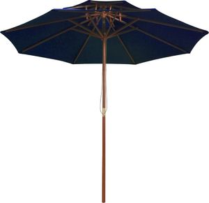 vidaXL Parasol ogrodowy z dwupoziomową czaszą niebieski 270 cm 3