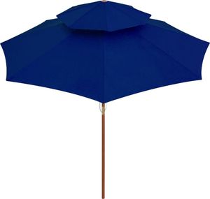 vidaXL Parasol ogrodowy z dwupoziomową czaszą niebieski 270 cm 4
