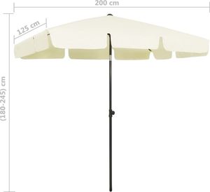 vidaXL Parasol plażowy, piaskowy żółty, 200x125 cm 8