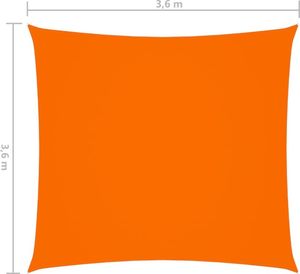 vidaXL Kwadratowy żagiel ogrodowy, tkanina Oxford 3,6x3,6 m, pomarańcz 6