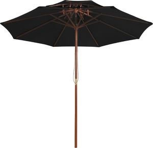 vidaXL Parasol ogrodowy z dwupoziomową czaszą czarny 270 cm 3