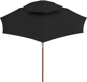 vidaXL Parasol ogrodowy z dwupoziomową czaszą czarny 270 cm 4