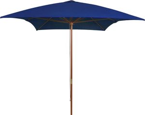 vidaXL Parasol ogrodowy na drewnianym słupku, niebieski, 200x300 cm 1