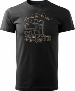 Topslang Koszulka z ciężarówką Man prezent dla kierowcy Tira TIR męska czarna REGULAR M 1