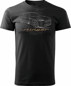 Topslang Koszulka z samochodem Kia Stinger męska czarna REGULAR XL 1