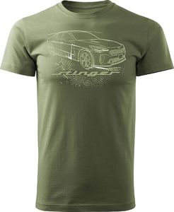 Topslang Koszulka z samochodem Kia Stinger męska khaki REGULAR S 1