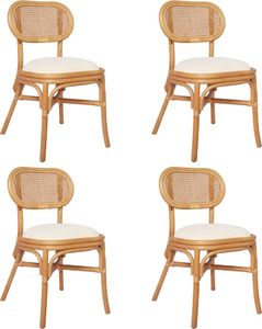 vidaXL Krzesła stołowe, 4 szt., lniane 1
