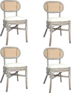 vidaXL Krzesła stołowe, 4 szt., szare, lniane 1