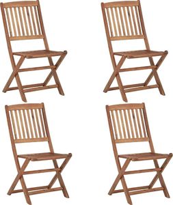 vidaXL Składane krzesła ogrodowe, 4 szt., lite drewno akacjowe 1