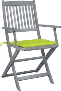 vidaXL Składane krzesła ogrodowe, 6 szt., poduszki, drewno akacjowe 8