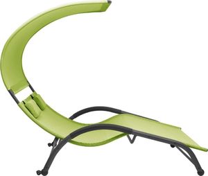 vidaXL Podwójny leżak z baldachimem tkanina textilene zielony 3