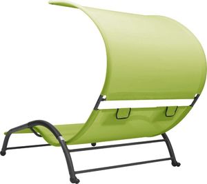 vidaXL Podwójny leżak z baldachimem tkanina textilene zielony 4