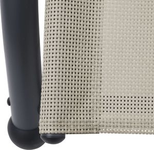 vidaXL Podwójny leżak z baldachimem tkanina textilene kremowy 6