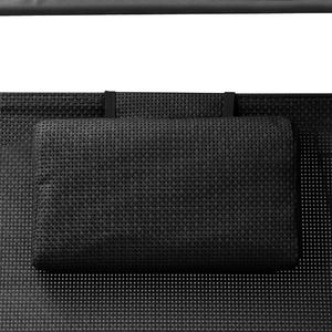 vidaXL Podwójny leżak z baldachimem tkanina textilene czarny 5