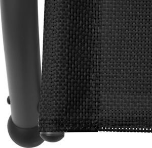 vidaXL Podwójny leżak z baldachimem tkanina textilene czarny 6