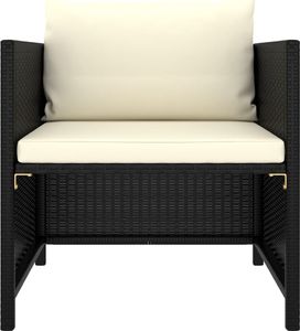 vidaXL 5-cz. zestaw wypoczynkowy do ogrodu, poduszki, rattan PE czarny 7