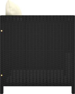 vidaXL 7-cz. zestaw wypoczynkowy do ogrodu, poduszki, rattan PE czarny 12