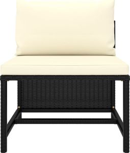 vidaXL 7-cz. zestaw wypoczynkowy do ogrodu, poduszki, rattan PE czarny 7