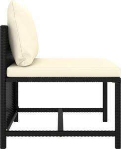 vidaXL 7-cz. zestaw wypoczynkowy do ogrodu, poduszki, rattan PE czarny 8