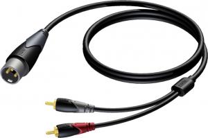 Kabel Procab XLR - RCA (Cinch) x2 1.5m czarny (CLA703/1.5) 1