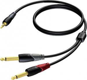 Kabel Procab Jack 3.5mm - Jack 6.3mm x2 1.5m czarny (CLA713/1.5) 1