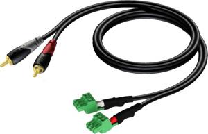 Procab Terminal block x2 - RCA (Cinch) x2 1m czarny (CLA832/1) 1