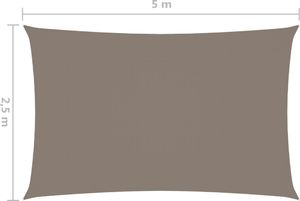 vidaXL Prostokątny żagiel ogrodowy, tkanina Oxford, 2,5x5 m, taupe 6
