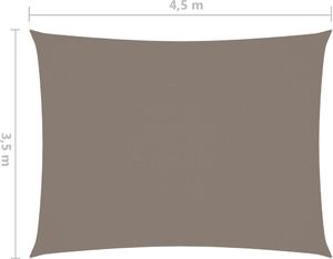 vidaXL Prostokątny żagiel ogrodowy, tkanina Oxford, 3,5x4,5 m, taupe 6