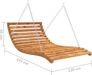 vidaXL Leżanka podwieszana świerk w kolorze teku 5