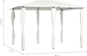 vidaXL Altana ze ścianami bocznymi, 3x4x2,6 m, kremowa, 160 g/m 4