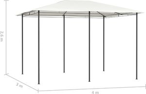 vidaXL Altana 3x4x2,6 m, kremowa, 160 g/m 4