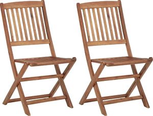 vidaXL Składane krzesła ogrodowe, 2 szt., lite drewno akacjowe 1