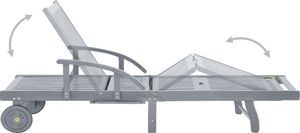 vidaXL  Ogrodowy leżak z poduszką lite drewno akacjowe grafitowy w kratkę 11