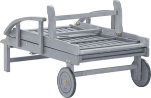 vidaXL  Ogrodowy leżak z poduszką lite drewno akacjowe grafitowy w kratkę 12