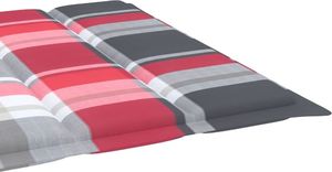 vidaXL  Ogrodowy leżak z poduszką lite drewno akacjowe grafitowy w kratkę 4