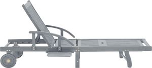 vidaXL  Ogrodowy leżak z poduszką lite drewno akacjowe grafitowy w kratkę 10