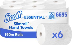 Kimberly-Clark Kimberly-Clark Scott Slimroll - Ręczniki papierowe w roli, białe, 6 rolek - 190 m 1