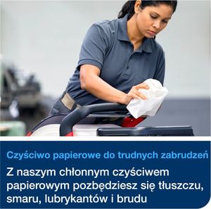 Tork Tork - Czyściwo papierowe w dużej roli do trudnych zabrudzeń, 3-warstwowe, ekstra chłonne, premium - Niebieski 6