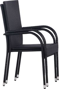 vidaXL 3-częściowy zestaw mebli ogrodowych, czarny 3