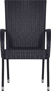 vidaXL 3-częściowy zestaw mebli ogrodowych, czarny 4